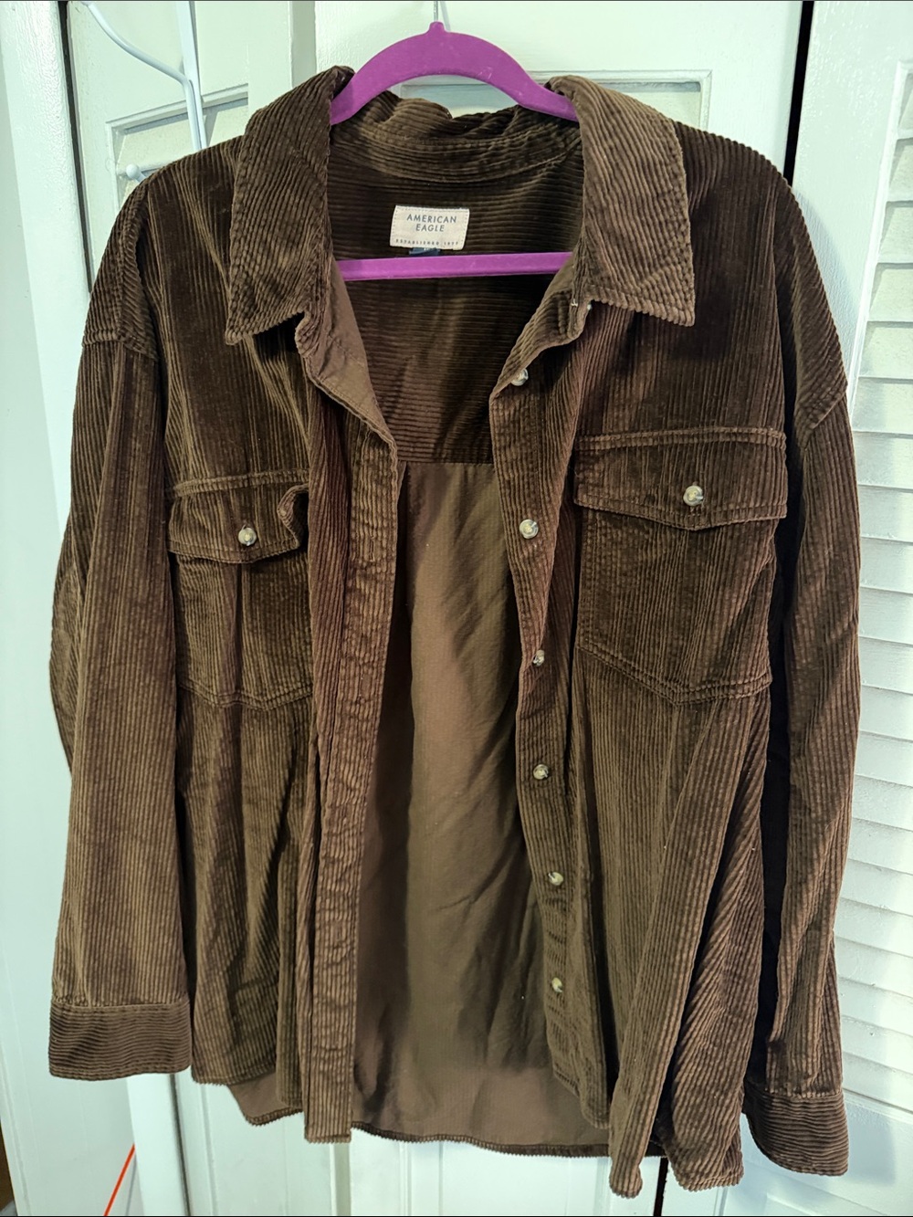 American Eagle Brown Corduroy Jacket - Deep Chocolate Tone